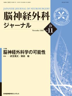 脳神経外科ジャーナル 29巻11号 (発売日2020年10月25日) 表紙