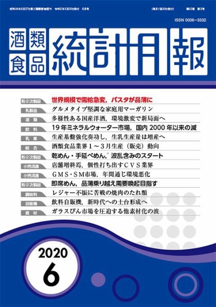 酒類食品統計月報 2020年6月 (発売日2020年05月31日) 表紙