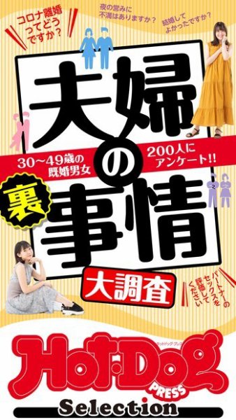 Hot-Dog PRESS Selection（ホットドッグプレスセレクション） 夫婦の裏事情大調査　「大人のセックス白書」シリーズ (発売日2020年11月13日) 表紙