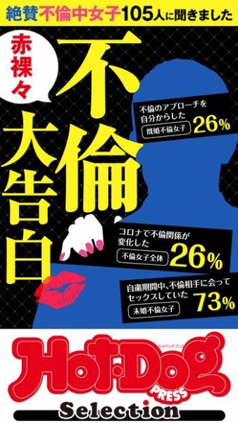 Hot-Dog PRESS Selection（ホットドッグプレスセレクション） 赤裸々不倫大告白　「大人のセックス白書」シリーズ (発売日2020年11月27日) 表紙