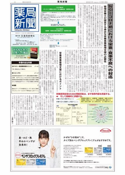 薬局新聞 2021年01月27日発売号 表紙