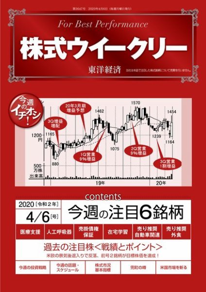 株式ウイークリー 2020年4月6日号 (発売日2020年04月06日) 表紙