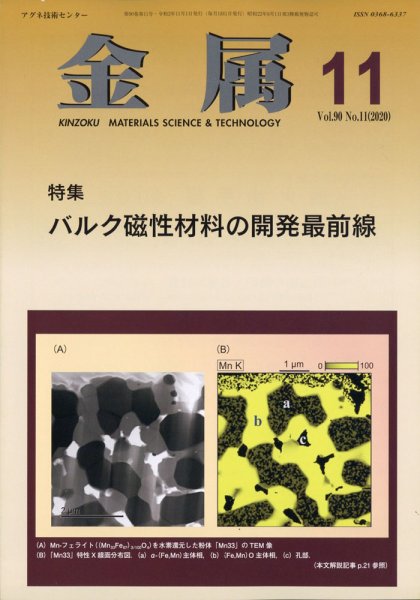 金属 2020年11月号 (発売日2020年10月27日) 表紙