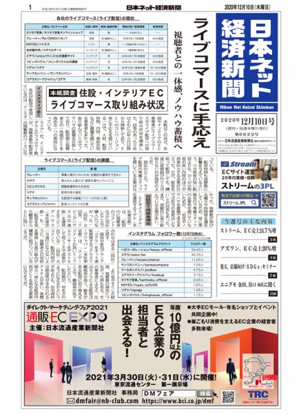 日本ネット経済新聞 0622 (発売日2020年12月10日) 表紙
