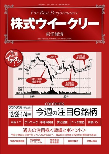 株式ウイークリー 2020年12月28日-2021年1月4日合併号 (発売日2020年12月28日) 表紙