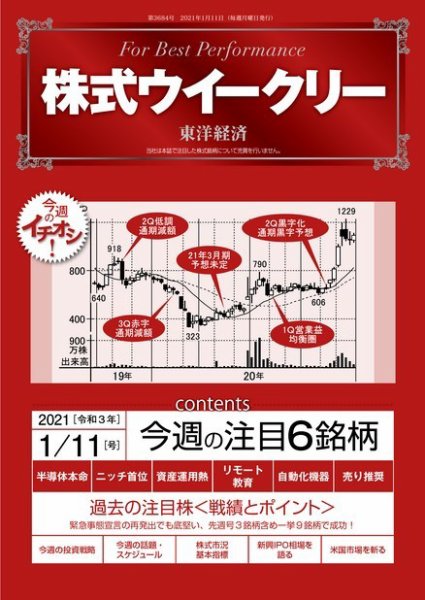 株式ウイークリー 2021年1月11日号 (発売日2021年01月11日) 表紙