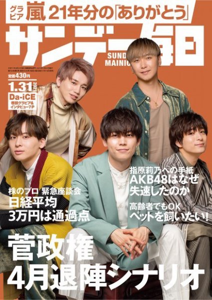 サンデー毎日 2021年1/31号 (発売日2021年01月19日) 表紙