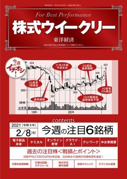 株式ウイークリー 2021年2月8日号 (発売日2021年02月08日) 表紙