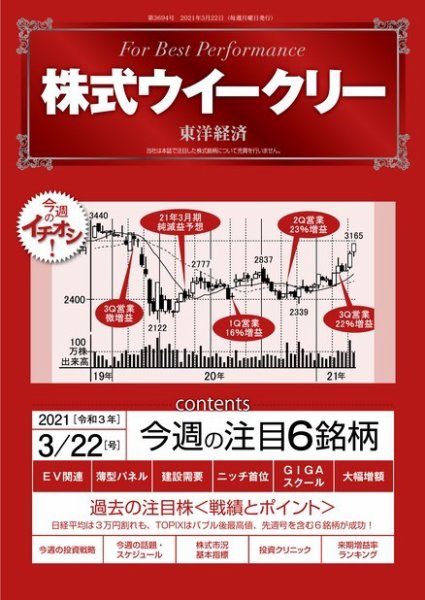 株式ウイークリー 2021年3月22日号 (発売日2021年03月22日) 表紙