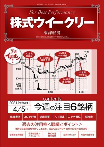 株式ウイークリー 2021年4月5日号 (発売日2021年04月05日) 表紙