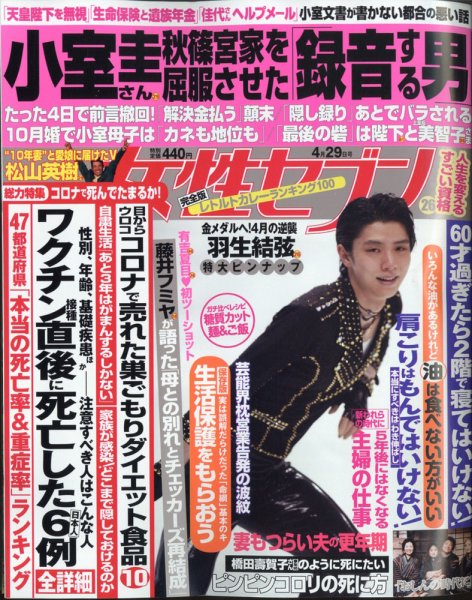 週刊女性セブン 2021年4/29号 (発売日2021年04月15日) 表紙