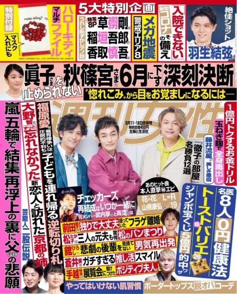 週刊女性 2021年5/11・18号 (発売日2021年04月27日) 表紙