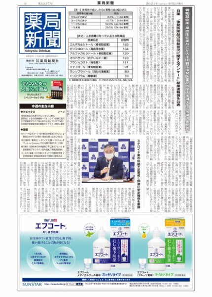 薬局新聞 2021年09月15日発売号 表紙