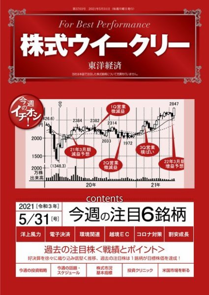 株式ウイークリー 2021年5月31日号 (発売日2021年05月31日) 表紙