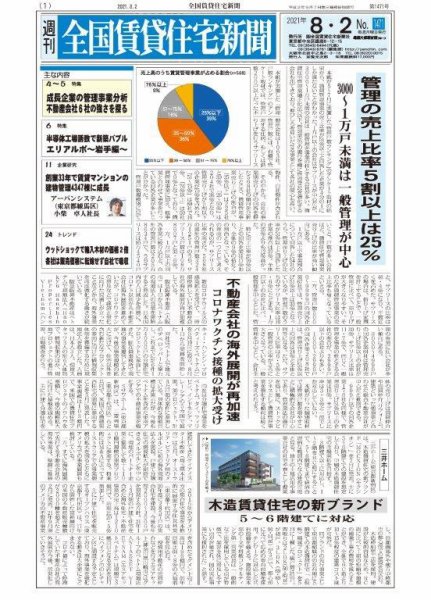 週刊 全国賃貸住宅新聞 1471 (発売日2021年08月02日) 表紙
