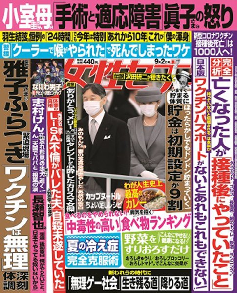 週刊女性セブン 2021年9/2号 (発売日2021年08月19日) 表紙