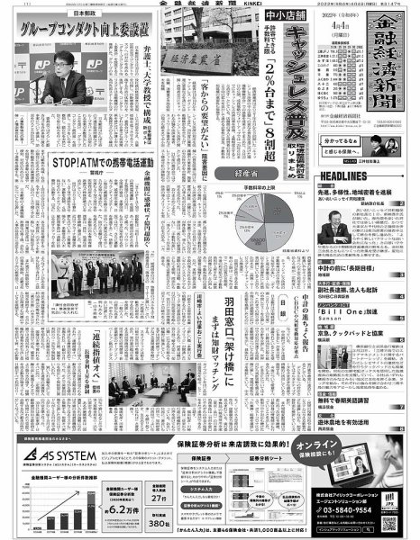 金融経済新聞 第3147号 (発売日2022年04月04日) 表紙