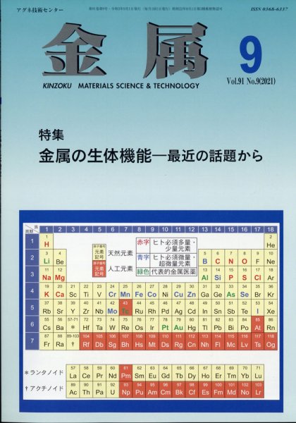 金属 2021年9月号 (発売日2021年08月30日) 表紙