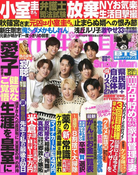 週刊女性自身 2021年12/14号 (発売日2021年11月30日) 表紙