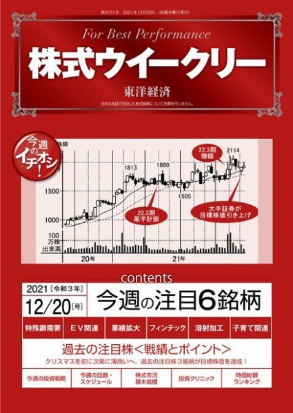 株式ウイークリー 2021年12月20日発売号 表紙