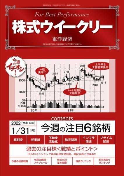 株式ウイークリー 2022年01月31日発売号 表紙