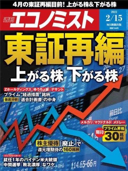 週刊エコノミスト 2022年2/15号 (発売日2022年02月07日) 表紙