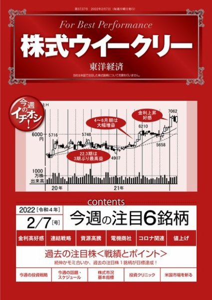 株式ウイークリー 2022年02月07日発売号 表紙