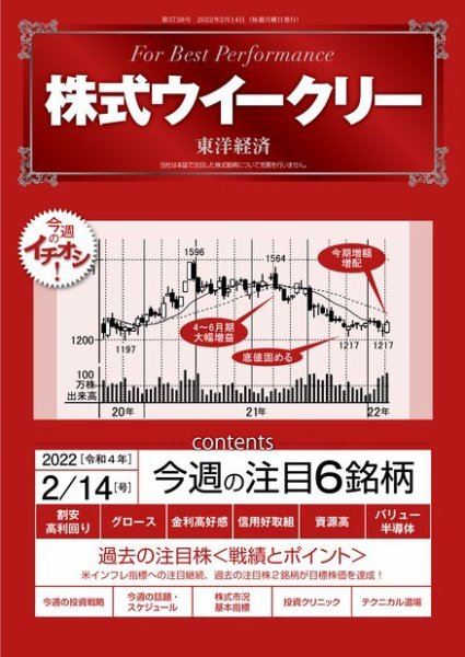株式ウイークリー 2022年02月14日発売号 表紙