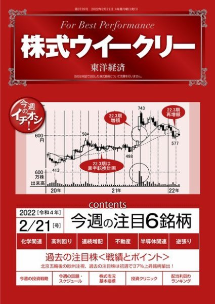 株式ウイークリー 2022年02月21日発売号 表紙