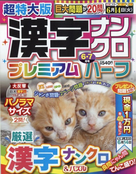 超特大版漢字ナンクロプレミアムハーフ 2022年6月号 (発売日2022年04月19日) 表紙