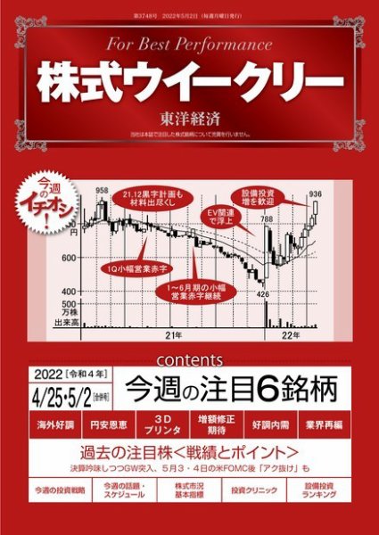 株式ウイークリー 2022年04月25日発売号 表紙