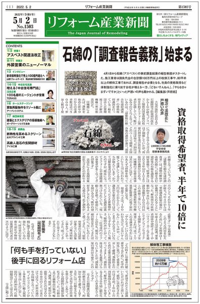 リフォーム産業新聞 22/05/02発売号 (発売日2022年05月02日) 表紙
