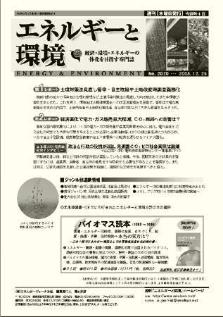 エネルギーと環境 2020 (発売日2008年12月25日) 表紙