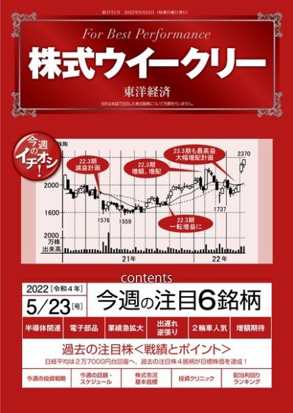 株式ウイークリー 2022年05月23日発売号 表紙
