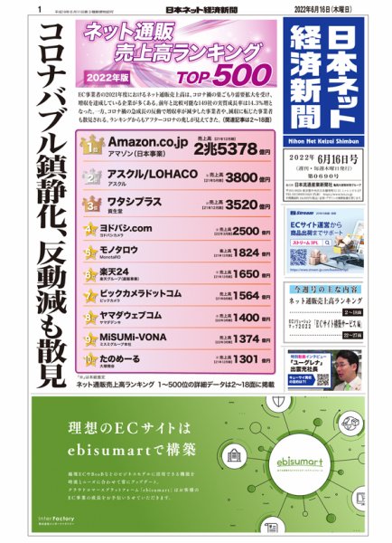 日本ネット経済新聞 0690 (発売日2022年06月16日) 表紙
