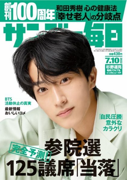 サンデー毎日 2022年7/10号 (発売日2022年06月28日) 表紙