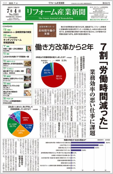 リフォーム産業新聞 22/07/04発売号 (発売日2022年07月04日) 表紙