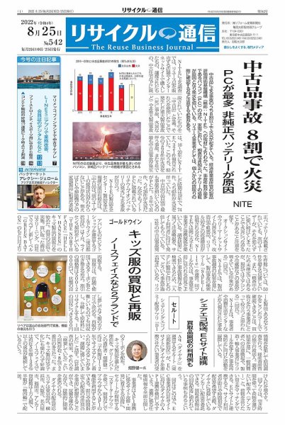 リユース経済新聞 2022年08月25日発売号 表紙