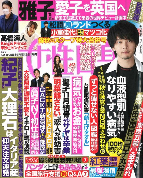 週刊女性自身 2022年10/18・10/25号 (発売日2022年10月04日) 表紙