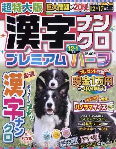 超特大版漢字ナンクロプレミアムハーフ 2022年12月号 (発売日2022年10月19日) 表紙