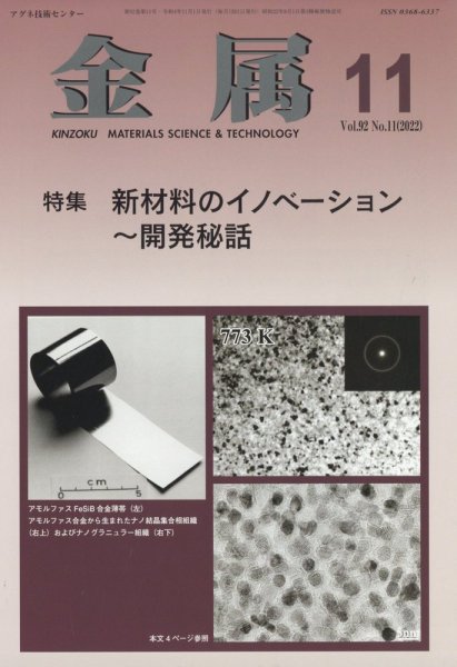 金属 2022年11月号 (発売日2022年10月28日) 表紙