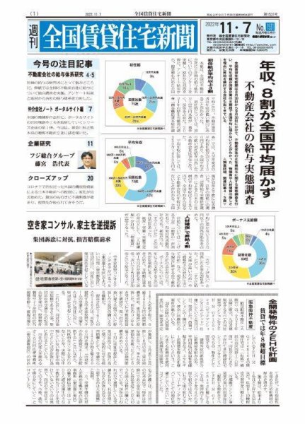 週刊 全国賃貸住宅新聞 1531 (発売日2022年11月07日) 表紙
