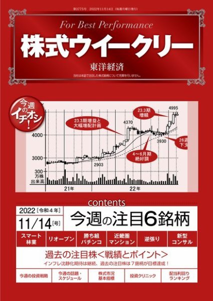 株式ウイークリー 2022年11月14日発売号 表紙