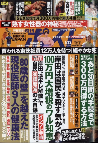 週刊ポスト 2022年12/2号 (発売日2022年11月18日) 表紙