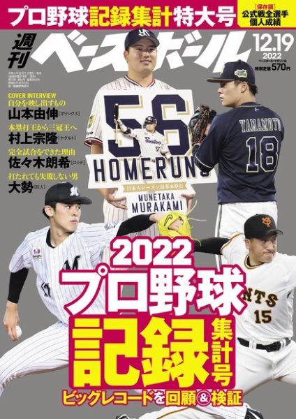 週刊ベースボール 2022年12/19号 (発売日2022年12月07日) 表紙