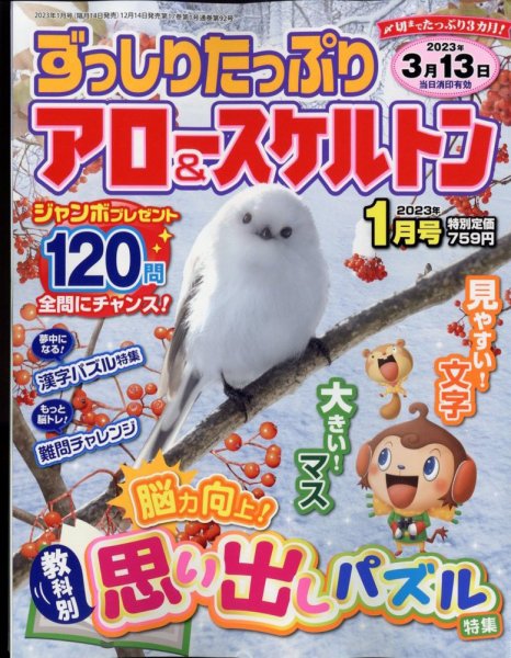 ずっしりたっぷりアロー＆スケルトン 2023年1月号 (発売日2022年12月14日) 表紙