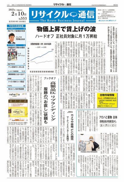 リユース経済新聞 2023年02月10日発売号 表紙