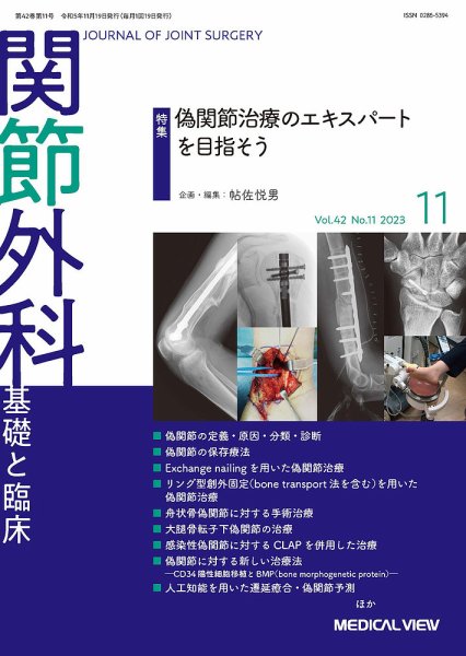 関節外科 2023年11月号 (発売日2023年10月19日) 表紙