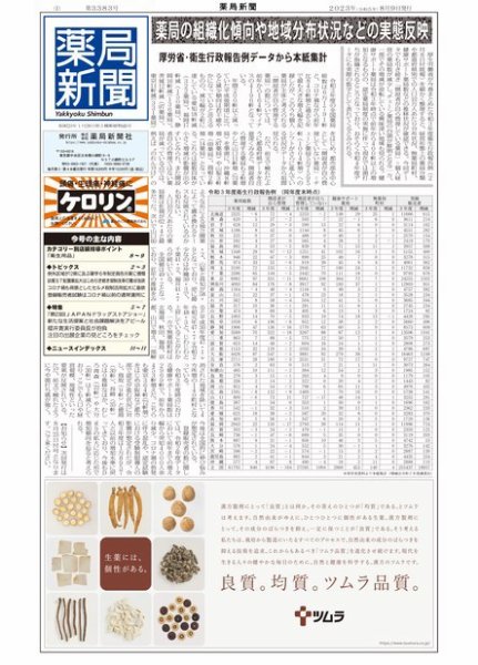 薬局新聞 2023年08月09日発売号 表紙
