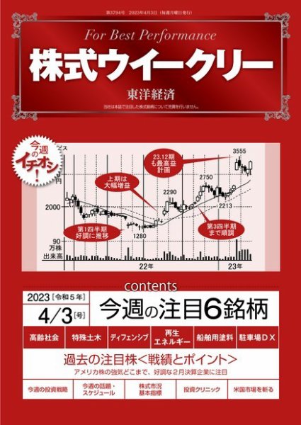 株式ウイークリー 2023年04月03日発売号 表紙